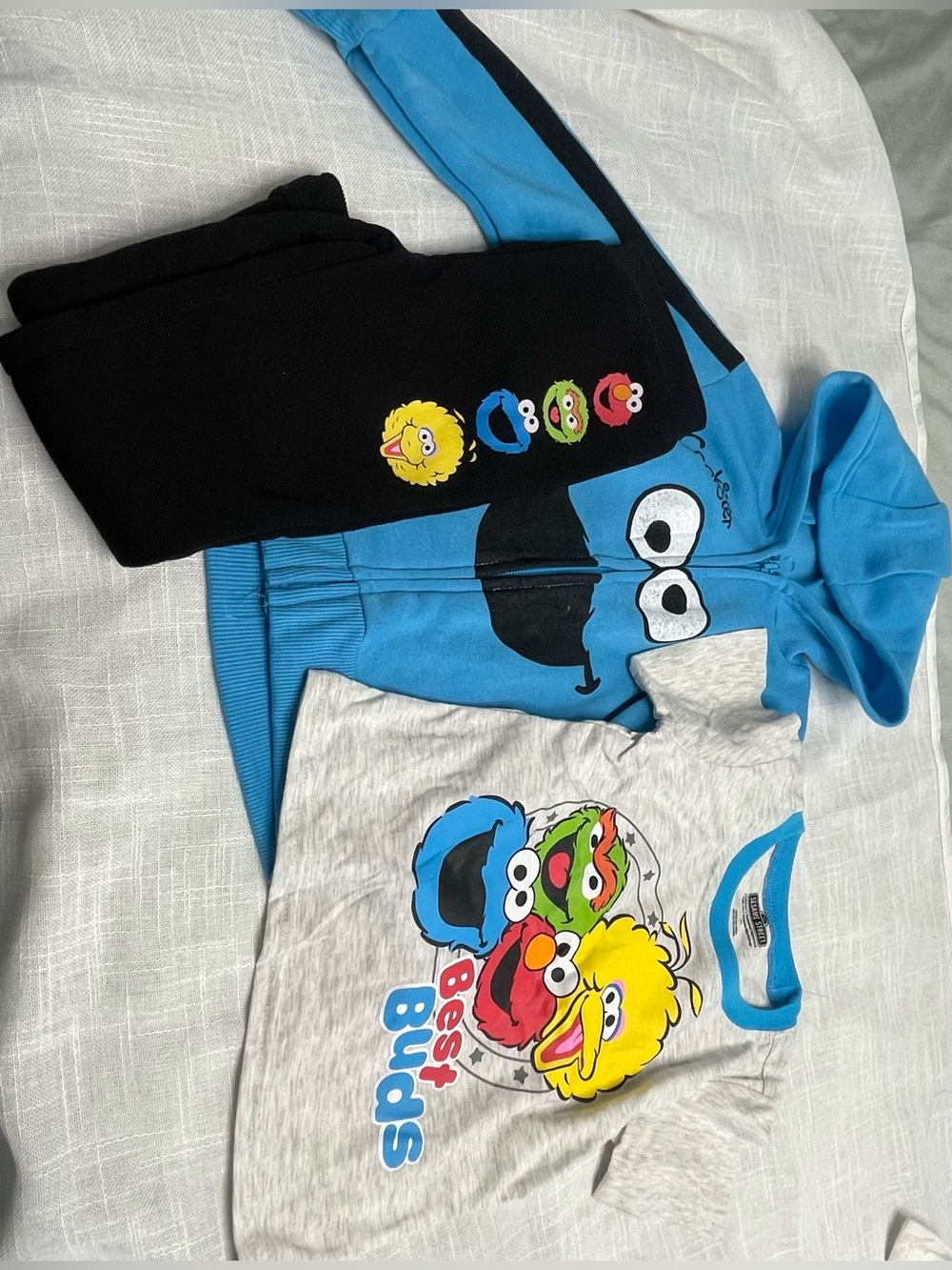 Sesame Street Blue and Black Kids Hoodie & Tee Set